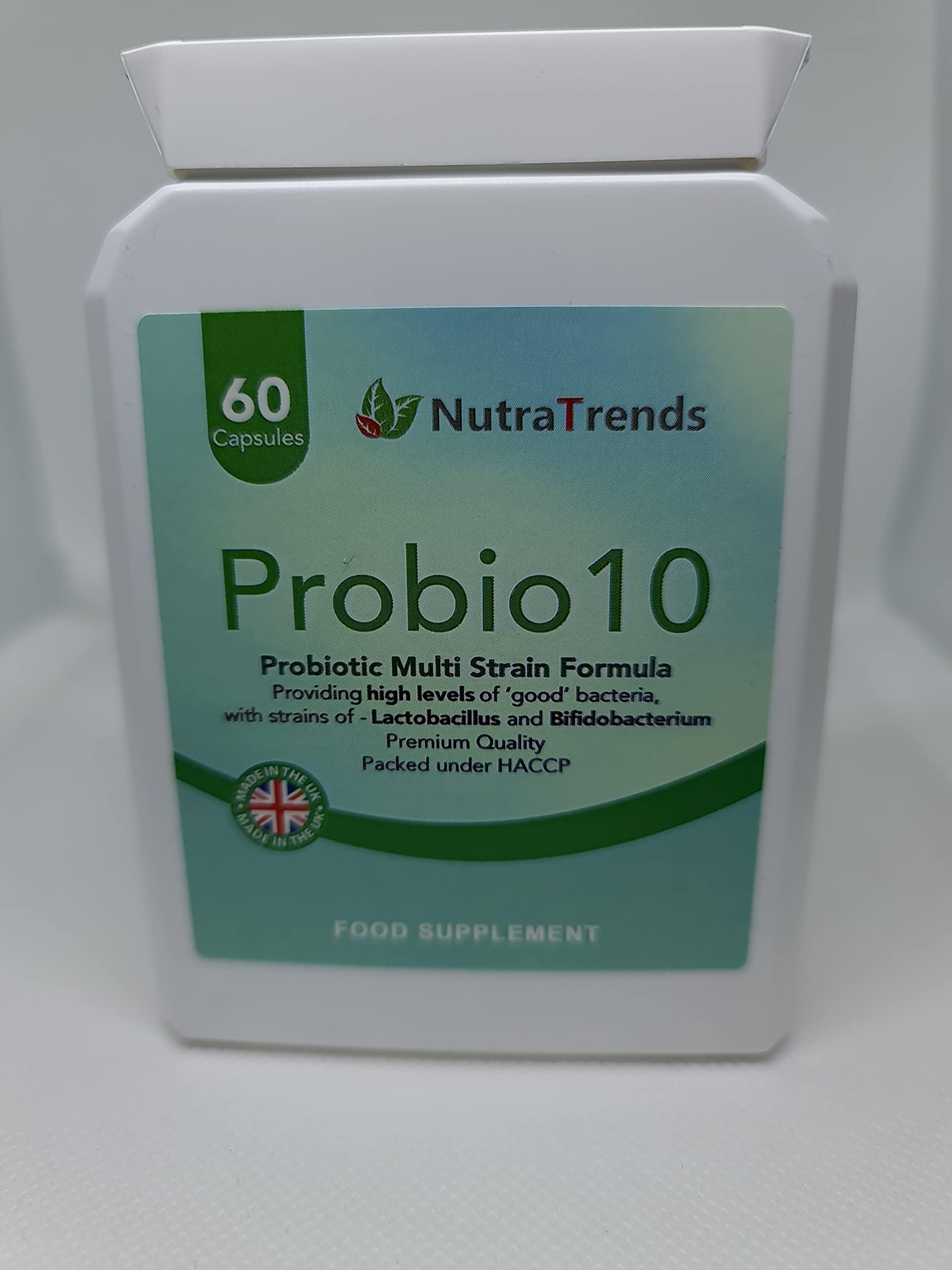 Probiotics Complex 10 Strains of Lactobacillus & Bifidobacterium, 60 Capsule UK Made