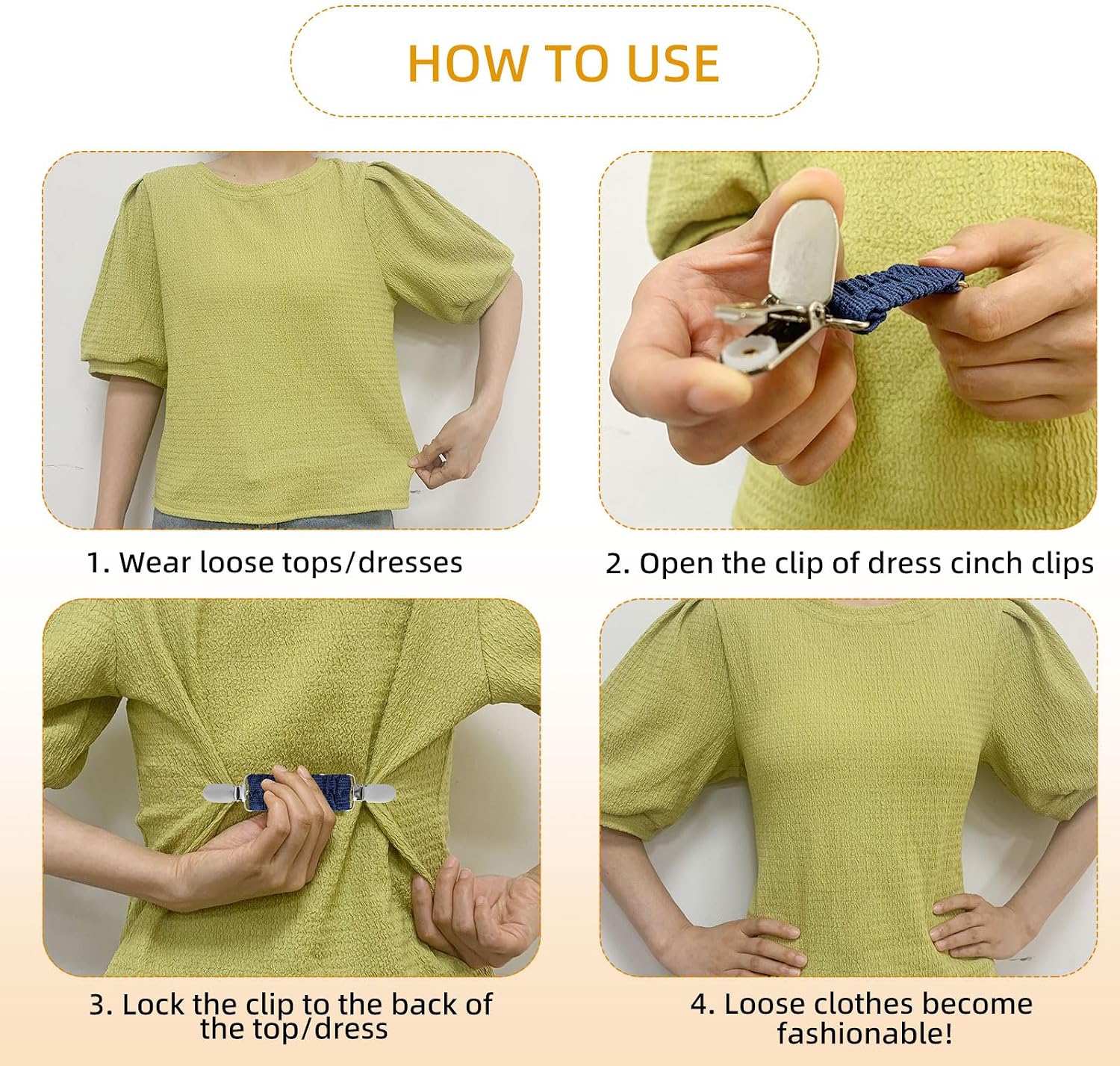 6 Pieces Dress Clips Back Cinch Set,5.5inch Scarf,Sweater,Clothes,Shawl,Retro Cardigan Collar,Travel Hat,Dress Shirt Brooch Clip for Women Girl Decor image 5