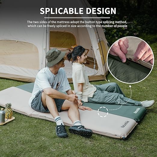 Naturehike 4"/10cm Ultra Thick Foam Self Inflating Sleeping Pad, R9.5 Patchwork Sleeping Mats