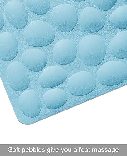 Miniatura 4 de Bligli Tapete de ducha para bañera, 16 x 31.5 pulgadas, estándar, antideslizante, con ventosas fuertes, tapete de goma suave, antideslizante,