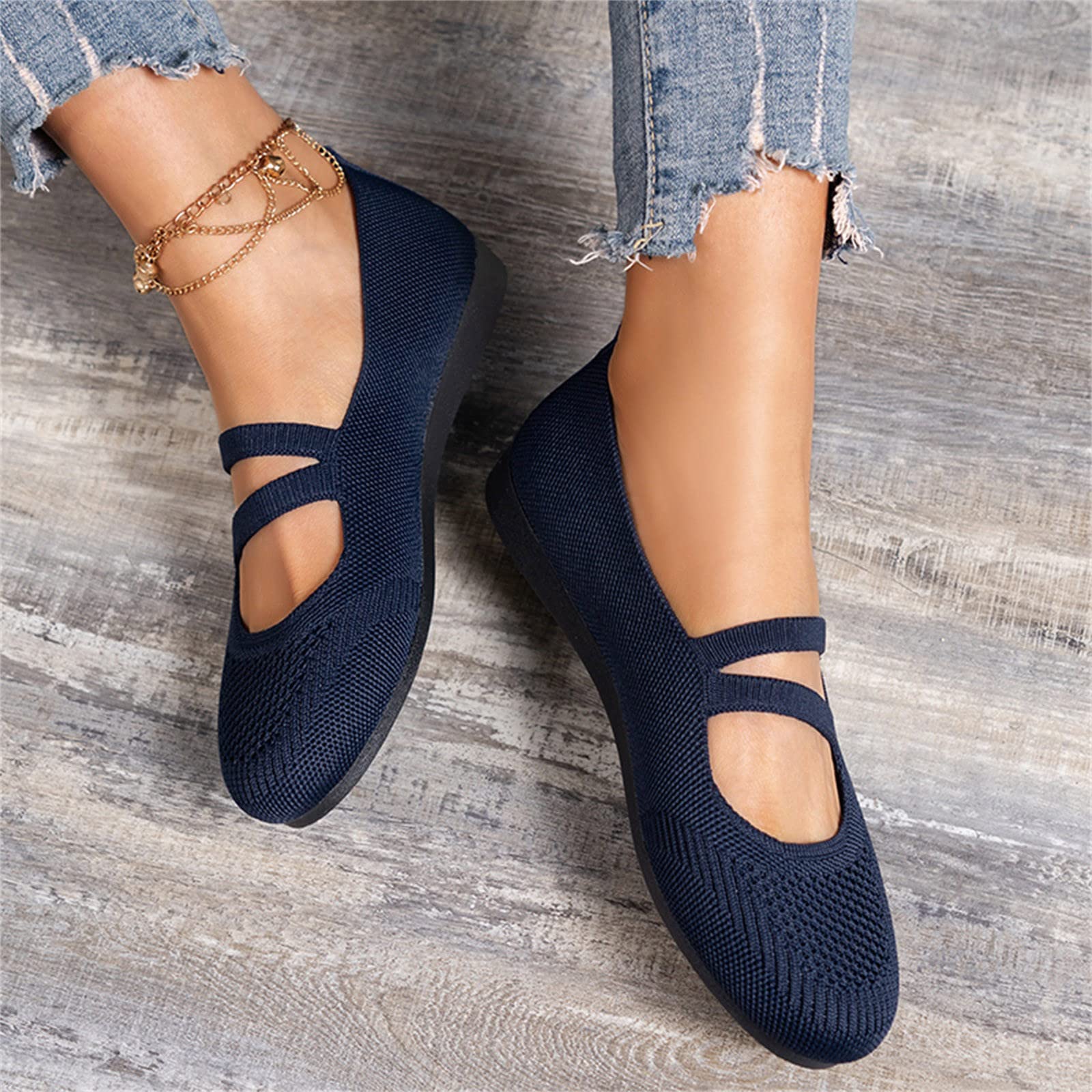 Ballerine Donna Eleganti, Ballerina Pantofole Comode Chiuse Da Camminata Scarpe Con Tacco Basse Da Ballo Pianta Larga Mocassini Sneakers Casual Slip on Primavera Estate