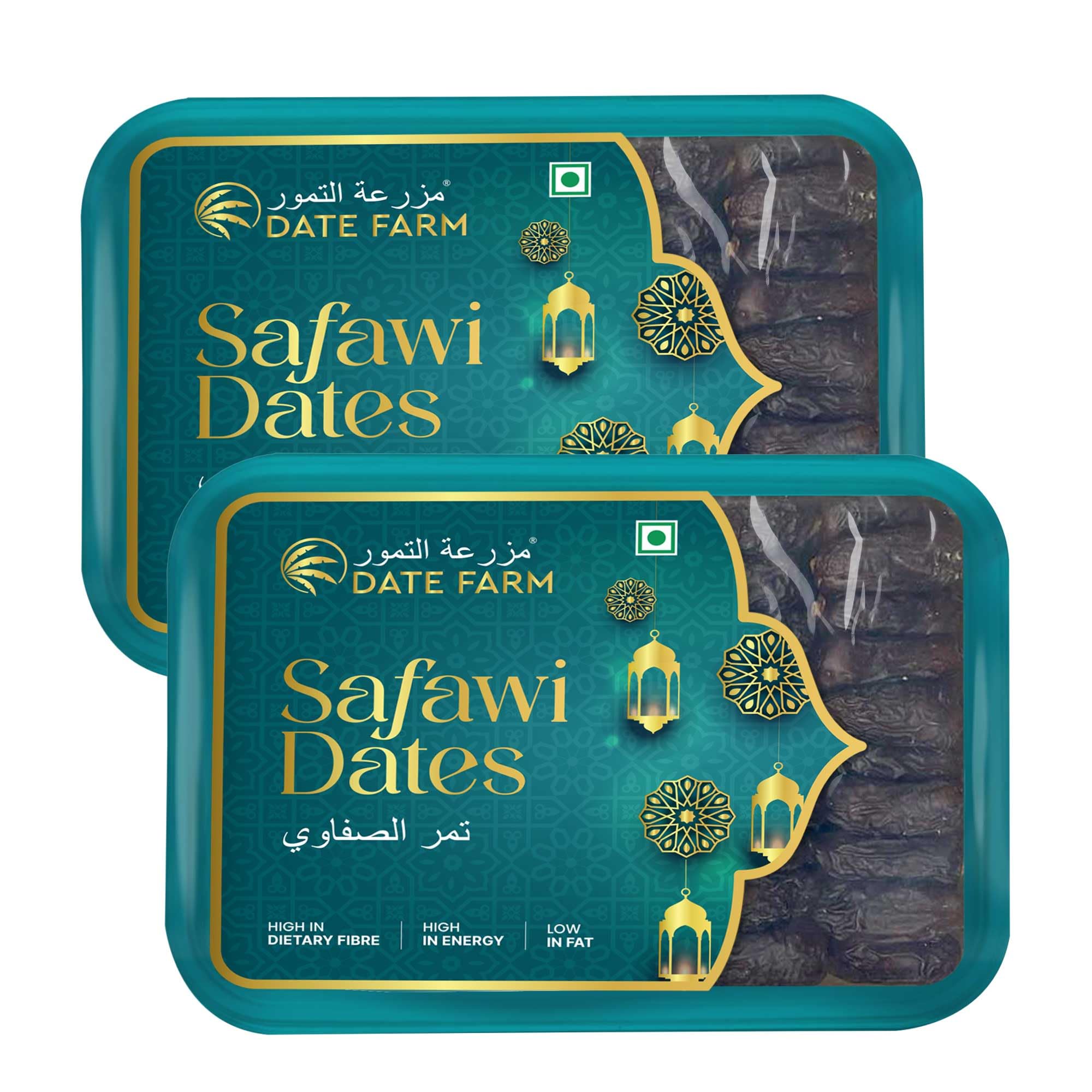 Date Farm Safawi Dates- Premium Wet Arabian Dates, Soft, Juicy, Naturally Sweet & Healthy, Boosts Immunity, Gluten Free- 400g Pack of 2