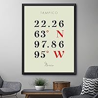 Vista 4 de Mapa de Tampico, México, Coordenadas Multilíneas de Colores (16x20)