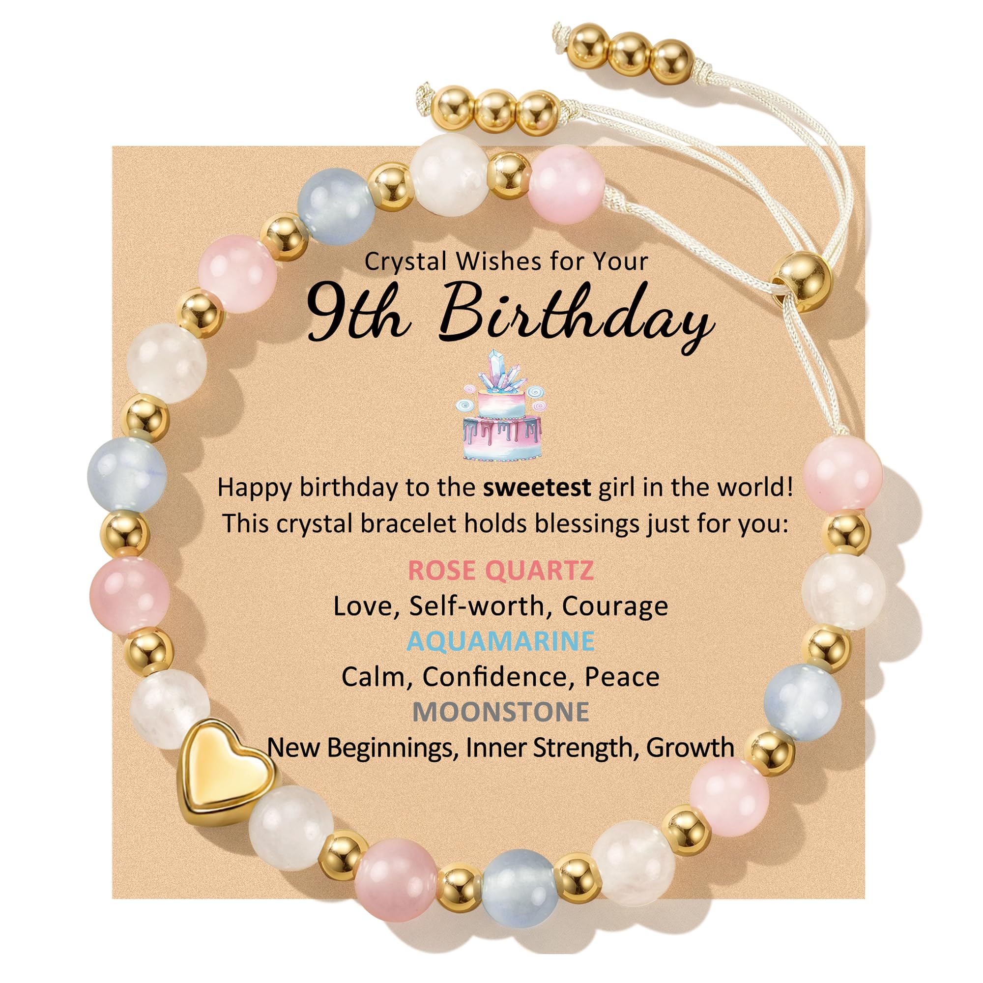 Sereney Birthday Gifts for Girls, 9-18 Year Old Birthday Crystal Bracelets