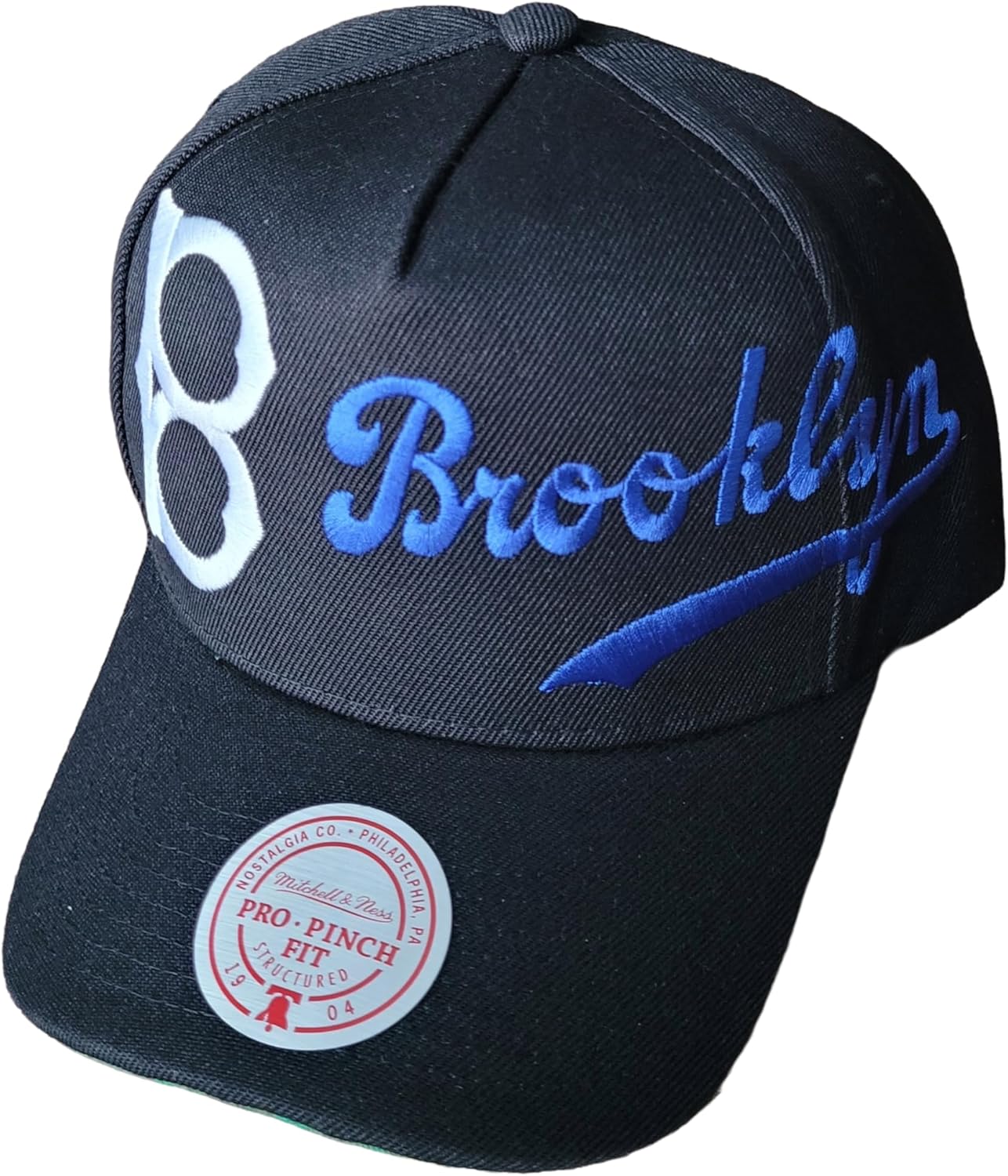 Mitchell & Ness Brooklyn Dodgers Cooperstown Throwback MLB Busted Pro Snapback Hat Cap - Black