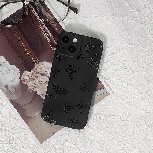 Miniatura 2 de Lovmooful Funda compatible con iPhone 13, diseño de mariposa negra para niñas y mujeres, TPU suave a prueba de golpes, para iPhone 13, muchas