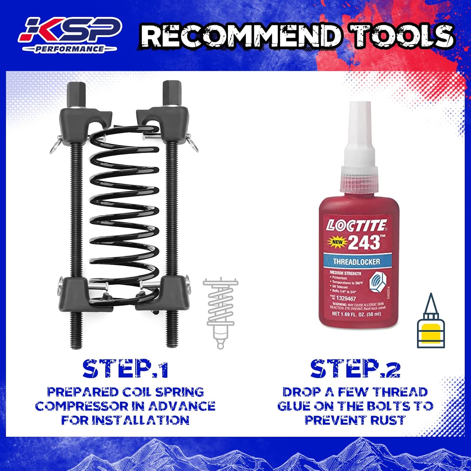 KSP 2.5" Dodge Leveling Kit, Front Lift Kits Fit for Ram 4WD, Steel Coil Spring Spacers Lift 2.5inch, 2pcs Suspension Front Leveling Kits for 1994-2012 Ram 1500 2500 3500 4WD