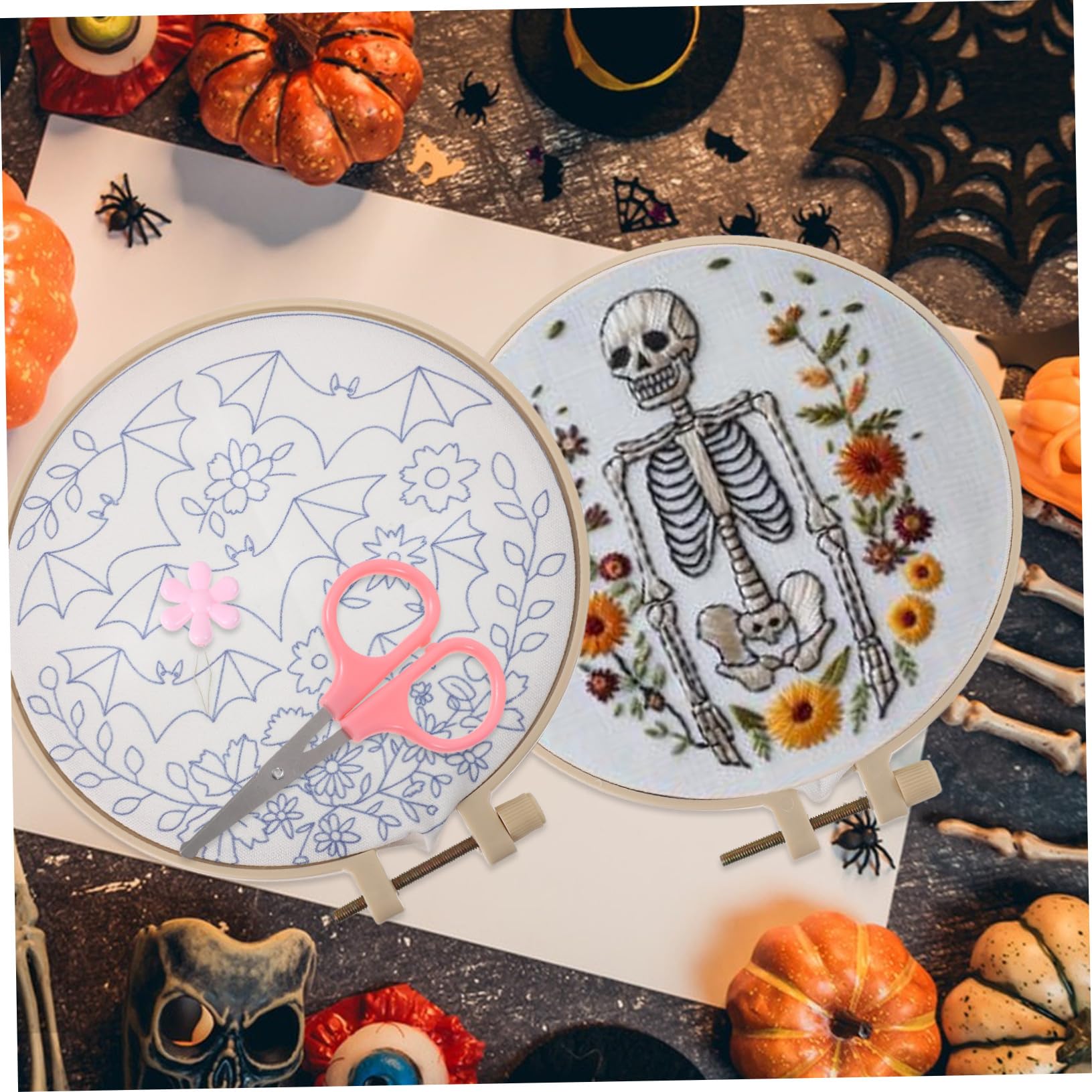 Holibanna Kit De Bordado Para Principiantes Kit De Bordado A Mano De Halloween Para Principiantes Y Adultos Con Patrón De Punto De