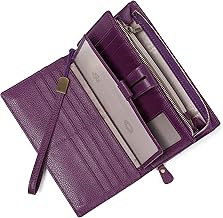 SENDEFN Women's Wallet Large Capacity RFID Blocking Leather Wallets Credit Cards Organizer with Checkbook Holder