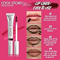 Vista 4 de Juego de 3 delineadores de labios y delineadores de labios despegables, impermeables, de larga duración, a prueba de manchas, a prueba