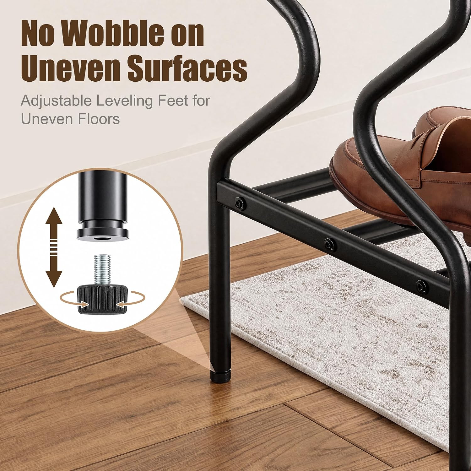 Expandable Shoe Rack for Closet, 2-Tier Metal Shoe Shelf, Sturdy