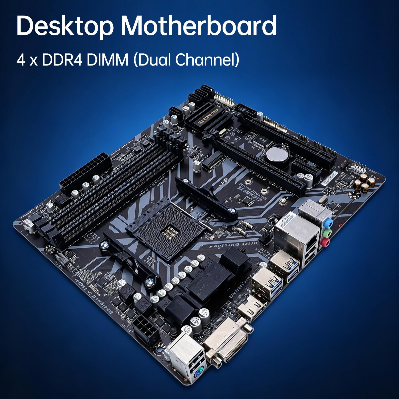 LICAEVEY Scheda Madre B450M DS3H, Socket AM4 Supporta Processori Ryzen R3 R5 R7 R9 di Prima 2a 3a 4a 5a Generazione e Athlon, 128 GB DDR4 3600 MHz OC 4 Slot DIMM