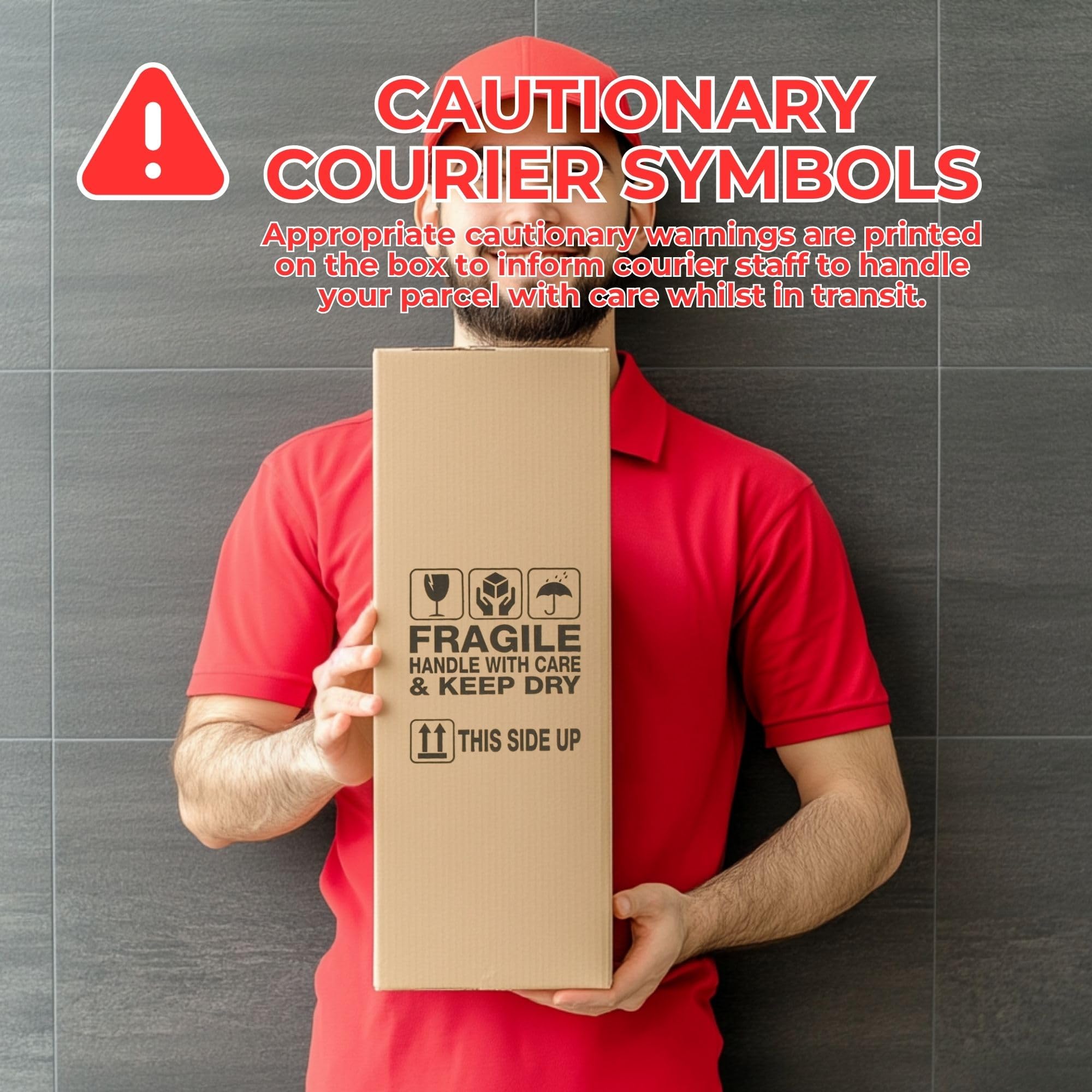 Evergreen Goods Boîtes de Protection pour Bouteilles 370 x 130 x 130 mm Carton Ondulé Robuste Emballage Sécurisé pour Bouteilles 500ml 750ml