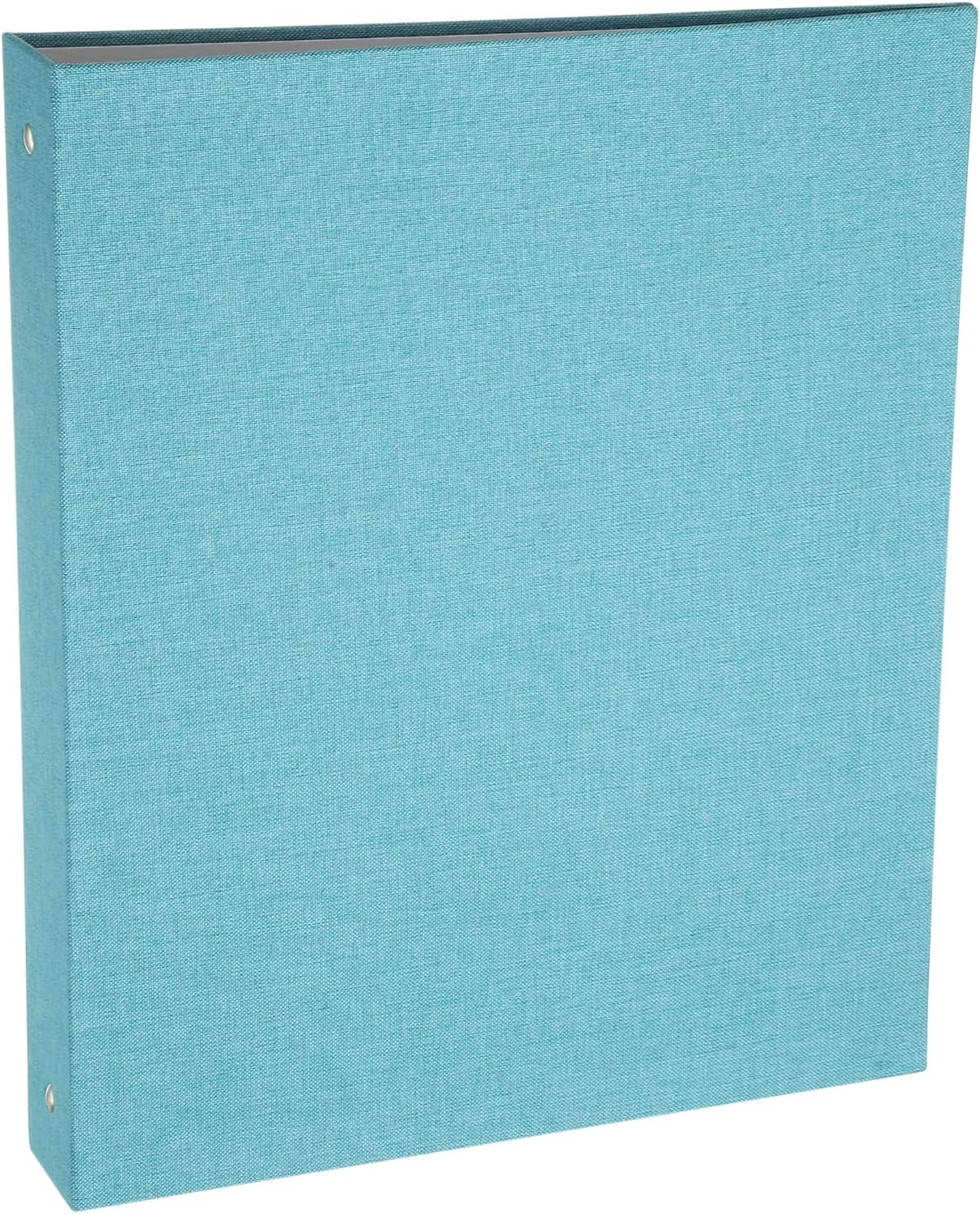PATIKIL A4 Size 3 Ring Binder,1Pcs 1 Inch Round Ring Durable Linen Hardcover Binder Fit for 8.5" x 11" Paper Recipe Photo Office, Sky Blue