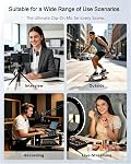 Wireless Lavalier Microphone, 4 Pack for Type-C & Lighting Plug Lapel Mic with Charging Case, Noise Cancelling Mini Microphone for iPhone Android Video Recording