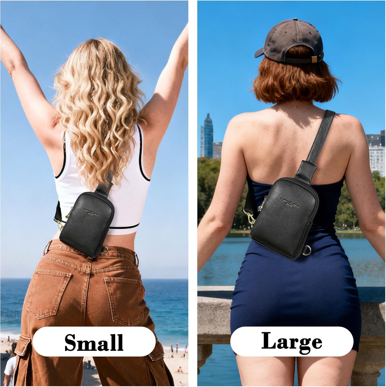 INICAT Small Sling Bag for Women Everyday & Travel Crossbody Bags Lightweight Cross Body Purses Vegan Leather - Image 2