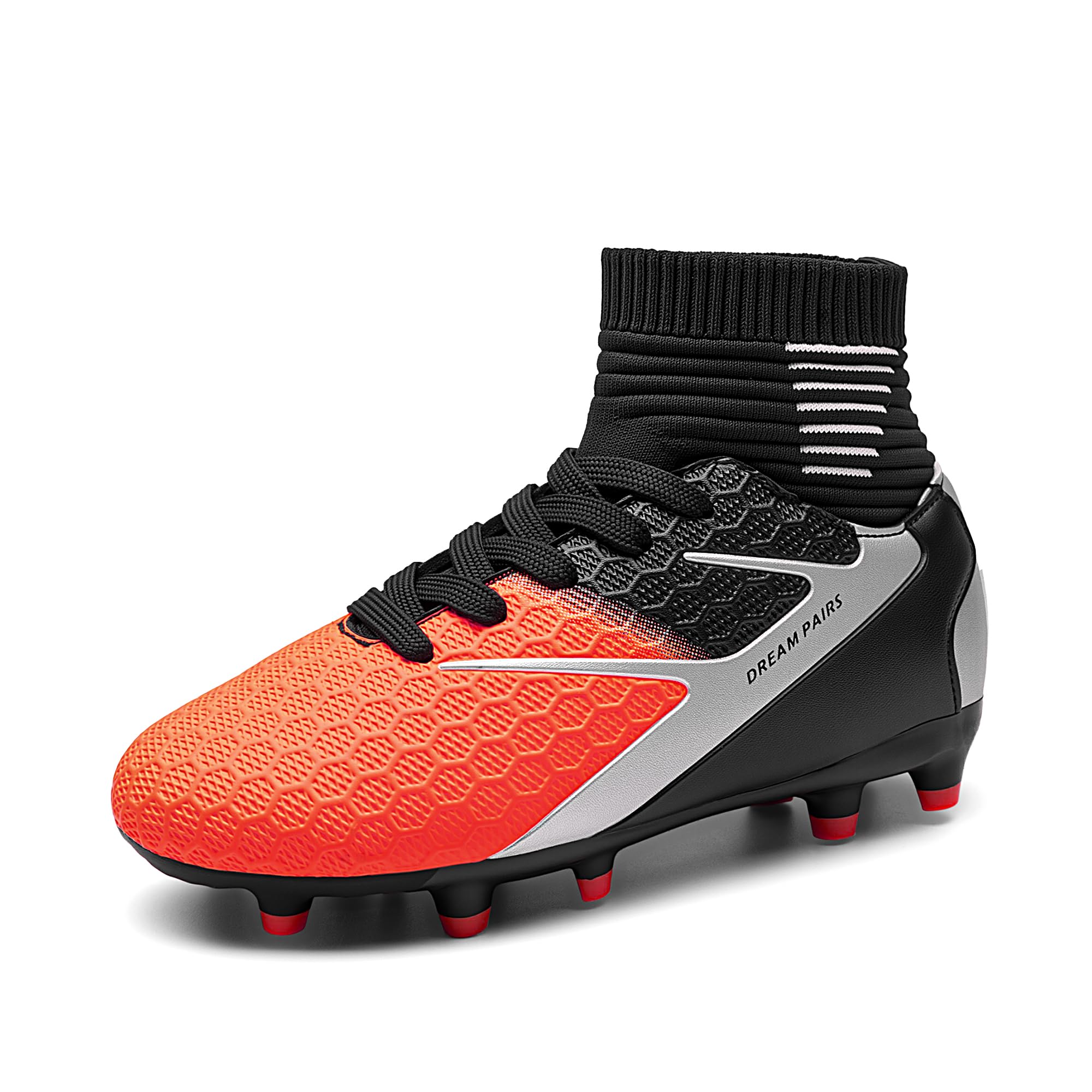 DREAM PAIRS Boys Girls Soccer Cleats Youth Firm Groud Outdoor Sport Athletic High Top Football Shoes for Little/Big Kid