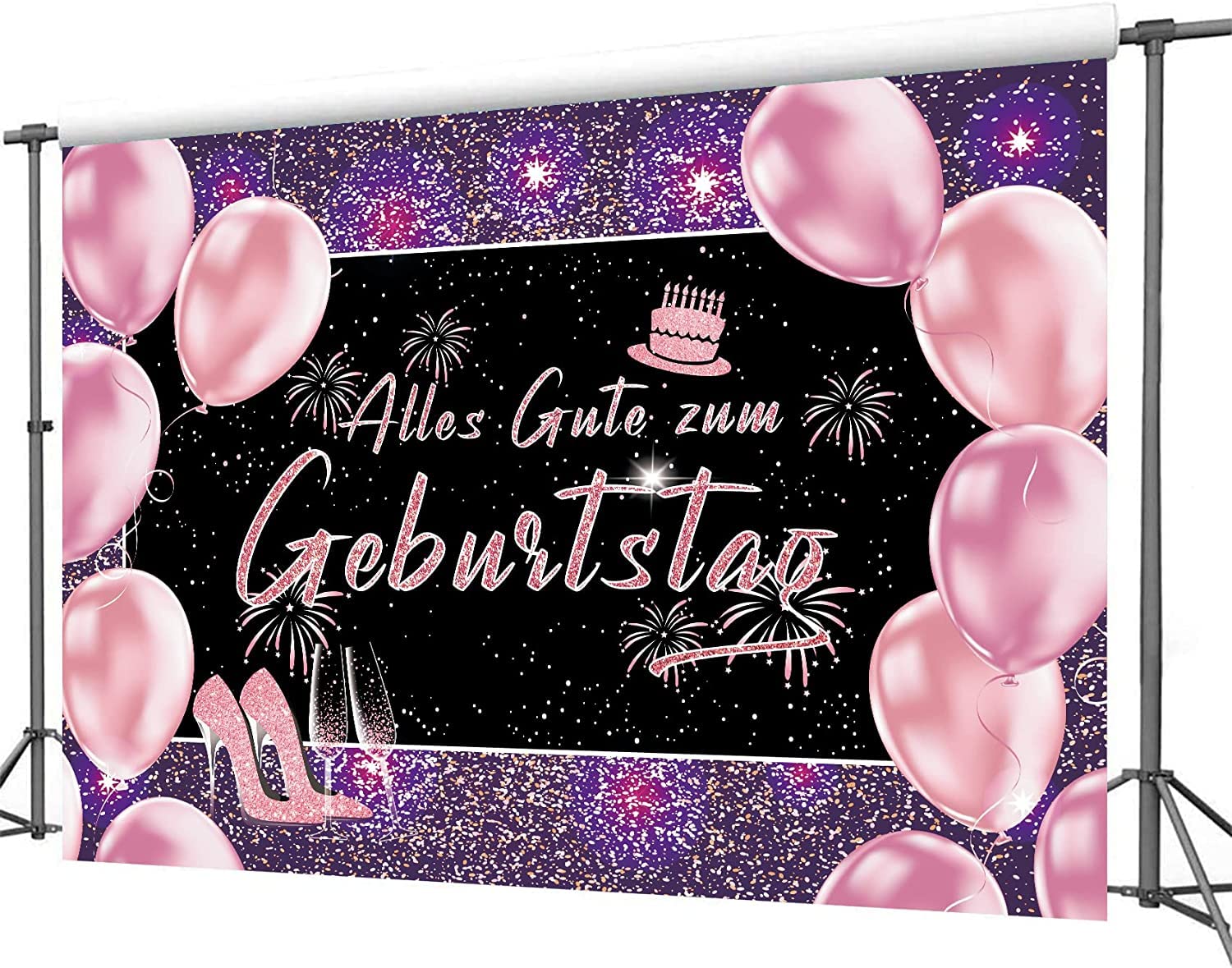 IMISI Geburtstags-Banner „Alles Gute Zum 10. Geburtstag“ – 115x180 Cm, Rosa-gold, Mit Aufhängeband