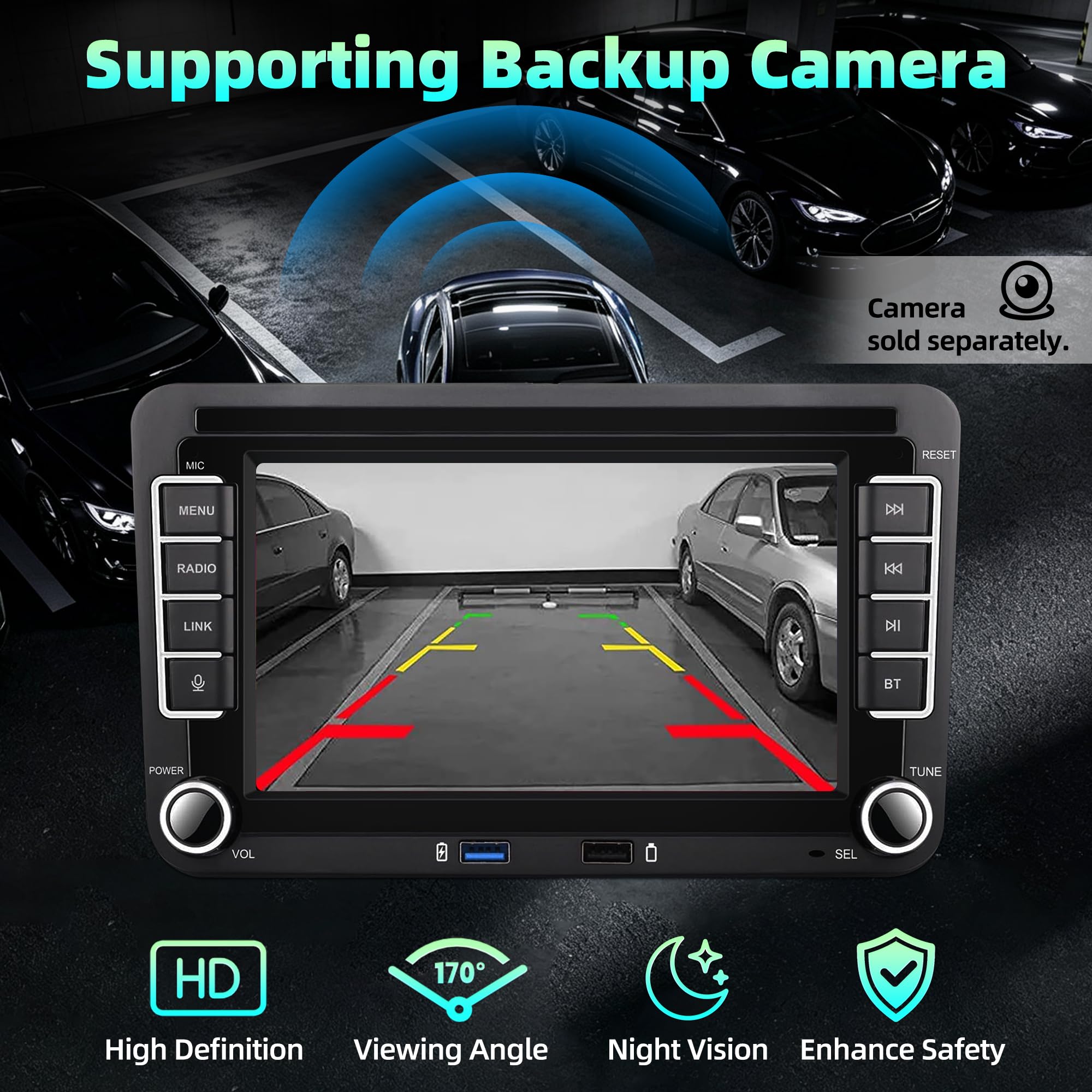 Smooth 7 inch Linux Car Radio for Golf 6 5 VW Passat Jetta Caddy Polo CC Tiguan EOS T5 Skoda, 2GB RAM Wireless Carplay/Android Auto, Instant Boot, HD Touchscreen with Bluetooth 5.0 & DSP Sound