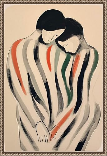 Miniatura 7 de Amanti Art Framed Canvas Wall Art Print (23x33) Intimate Embrace Man and Woman by Treechild Float Framed Canvas Art for Wall Decor, Living Room,