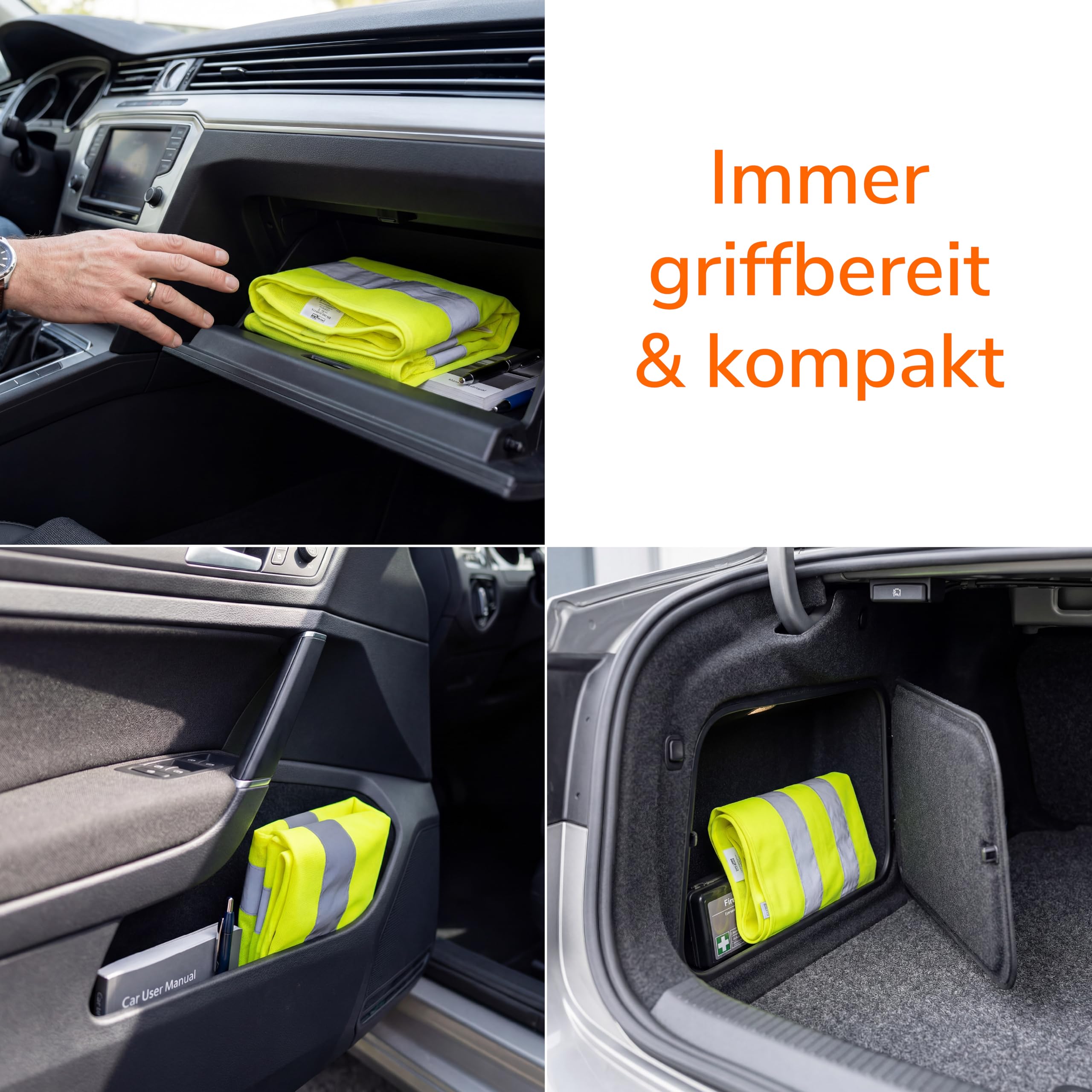 Upgrade4cars Kamizelki Odblaskowe Auto 4 Sztuki EN ISO 20471 | Żółte Kamizelki Bezpieczeństwa dla Dorosłych
