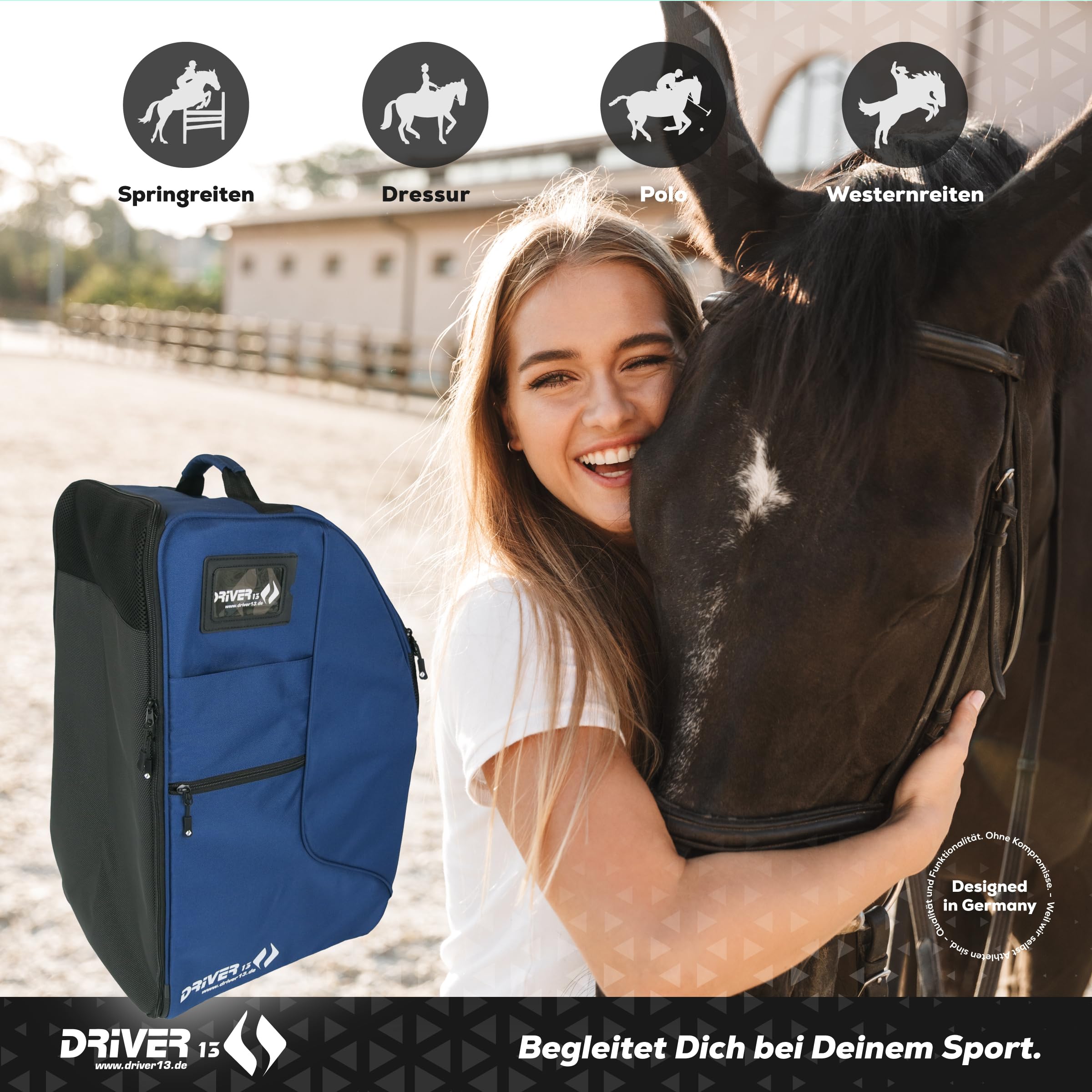 Mochila para botas de equitación con compartimento para casco, Driver13, muchos colores