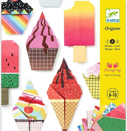 DJECO Kit de manualidades de papel de origami Sweet Treats - Nivel 2