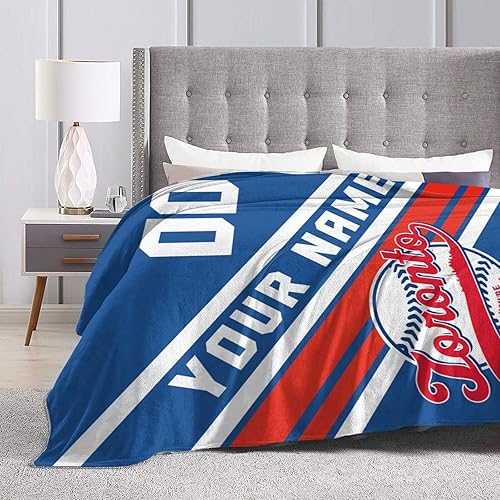 Miniatura 5 de Manta personalizada para fanáticos de la cama, regalo de béisbol con nombre y número de ciudad de béisbol, manta de forro polar de invierno y