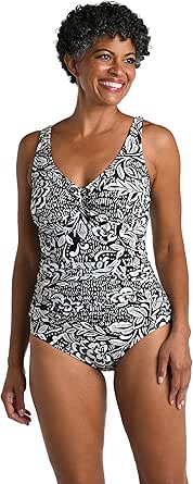 Anne Cole Women's Live In Color Twist Front Shirred Bandeau One Piece