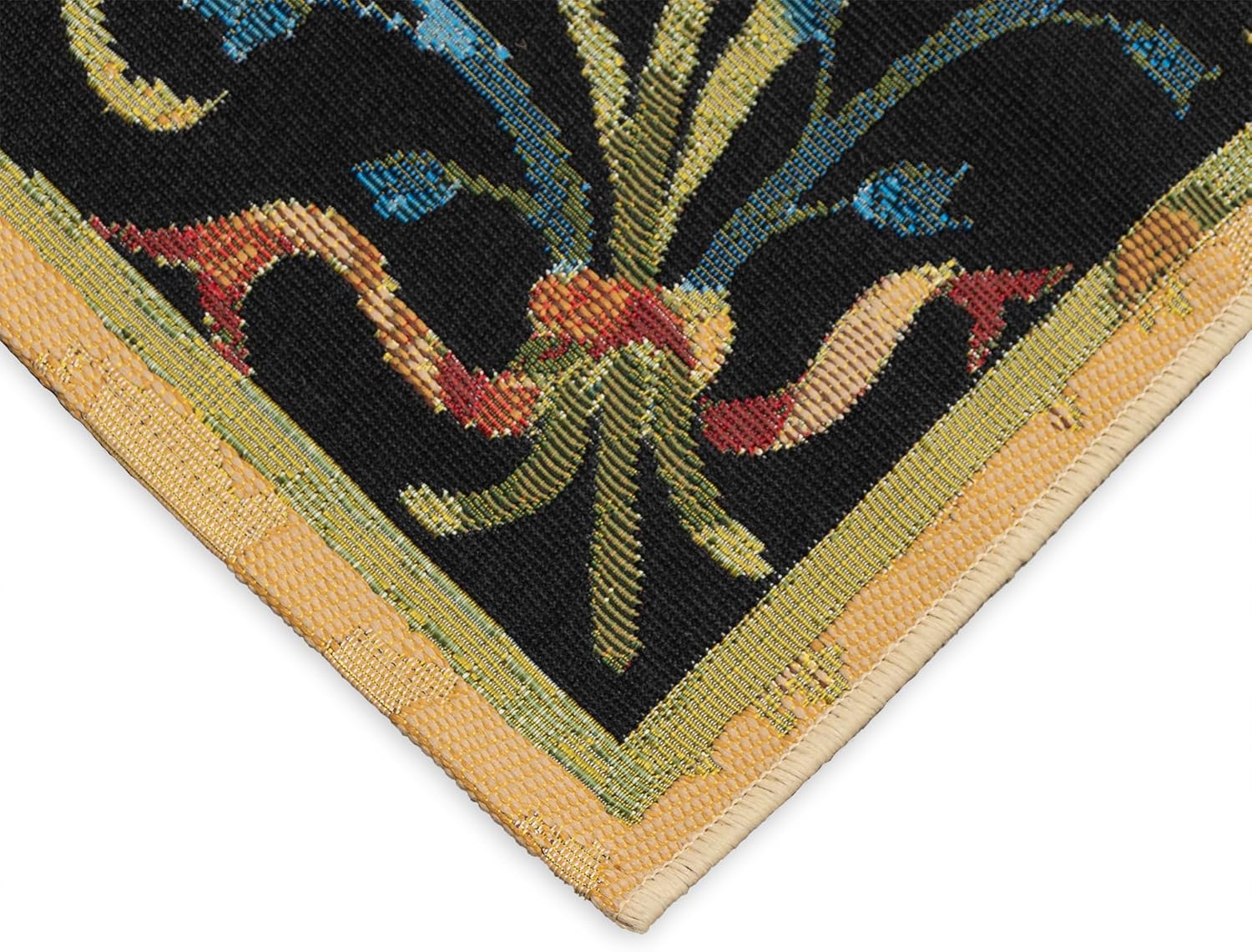 Liora Manne Marina Indoor/Outdoor Power Loomed Synthetic Blend Durable Area Rug - Traditional Medallion Botanical Floral Colorful (Dream Garden Midnight) (7'10" x 9'10")