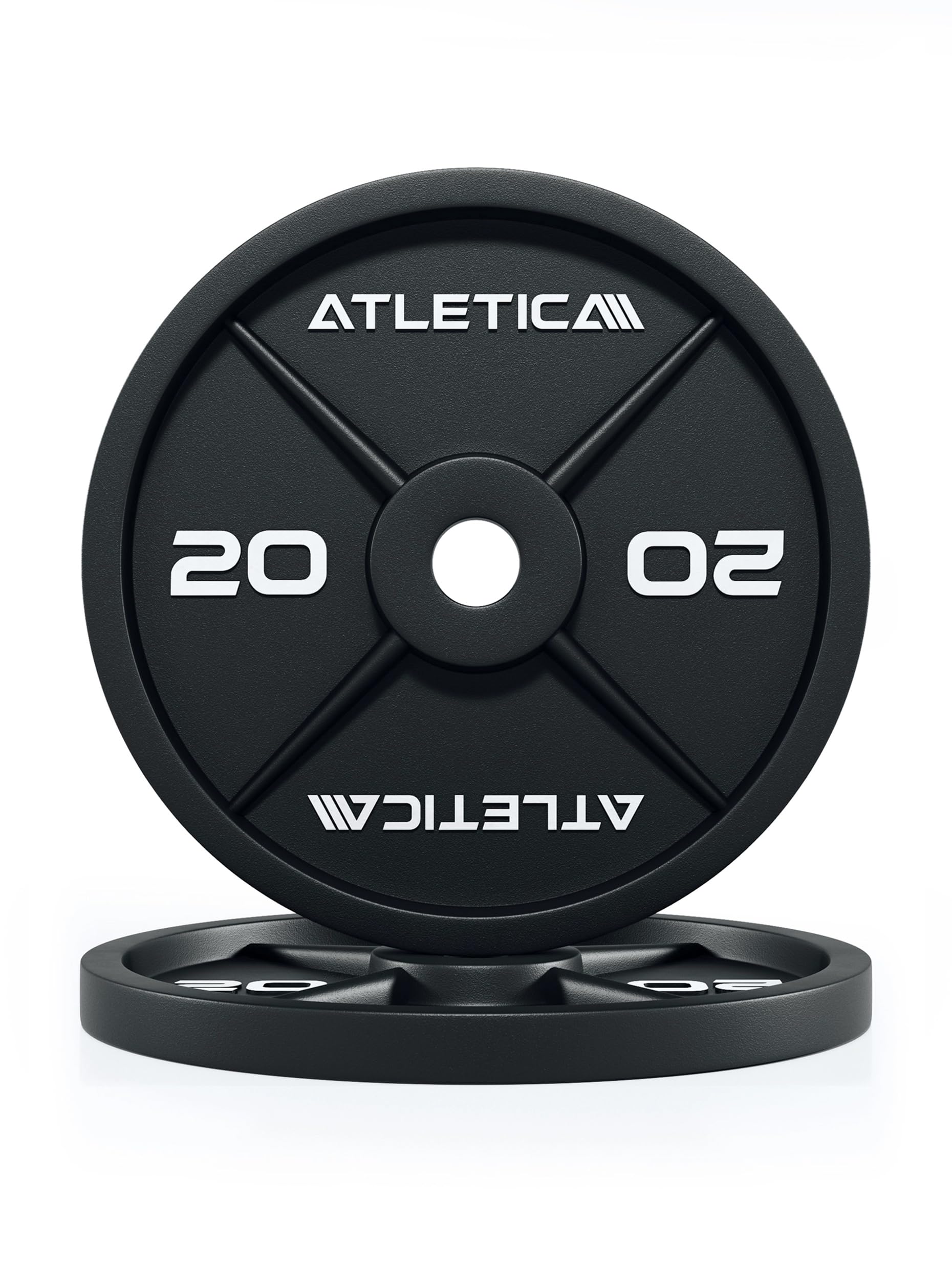 ATLETICA Iron Plates | para żeliwnych krążków do sztangi | Ø 50 mm | lakier odporny na rdzę | parami od 1,25 do 25 kg | dane kg i LBS