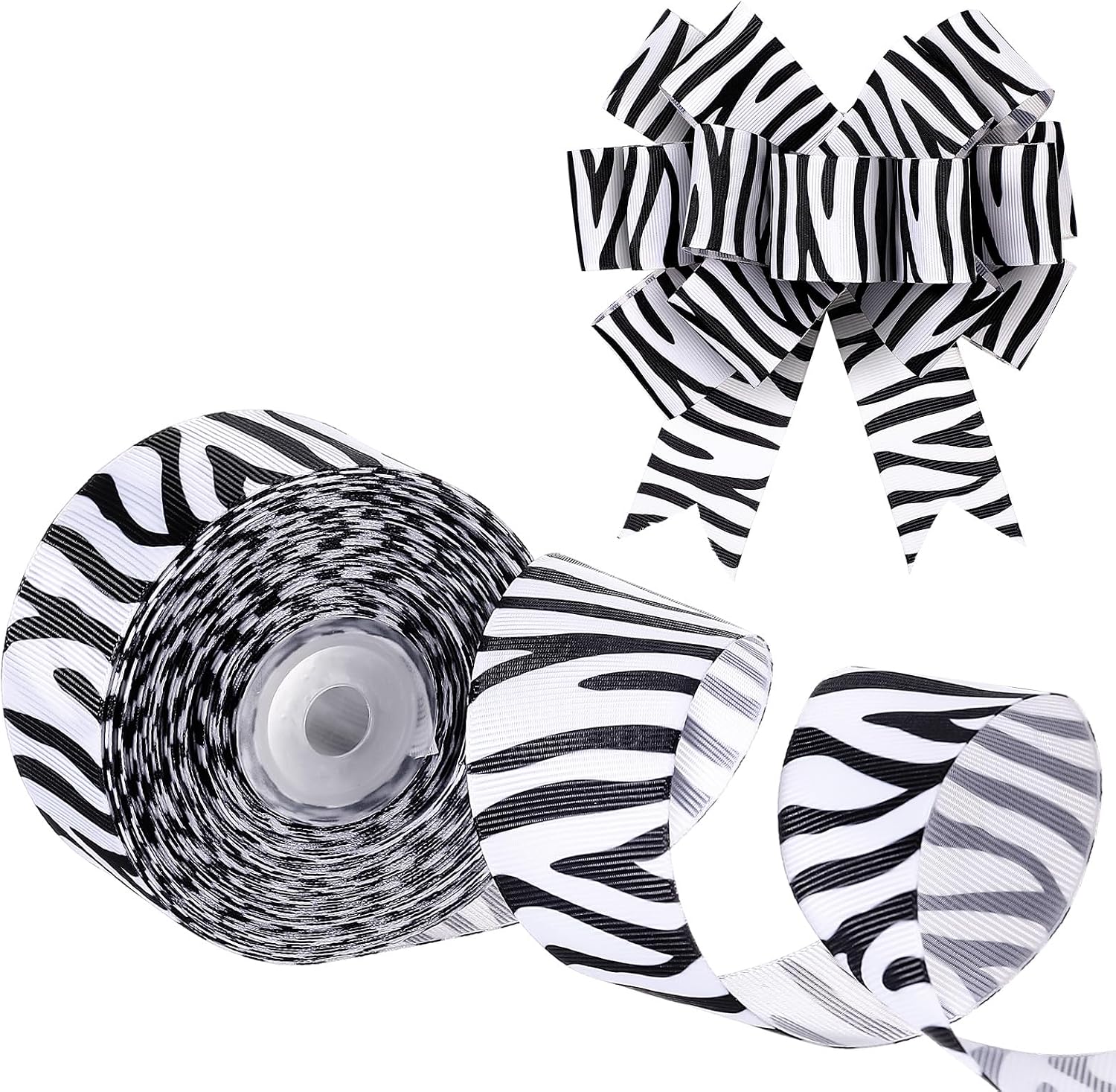 Chuangdi 1 Pcs Zebra Print Ribbon Christmas Craft 1.5 inch