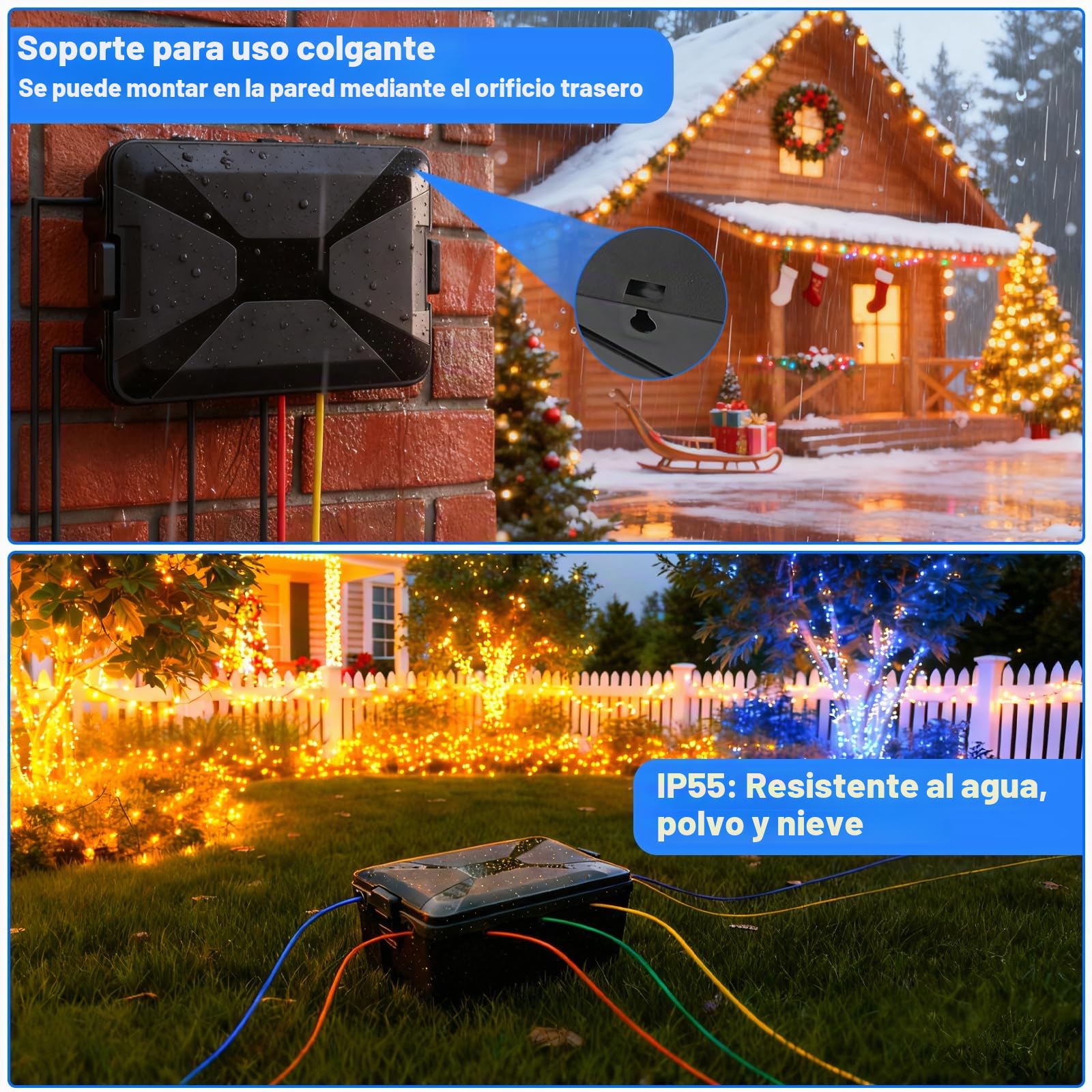 Caja Estanca Exterior Electrica, Caja de Conexiones Eléctricas Exteriores Impermeable con Protección IP55, para Proteger Cables Extensión, Regletas, Enchufes Exteriores, 33x22x13cm