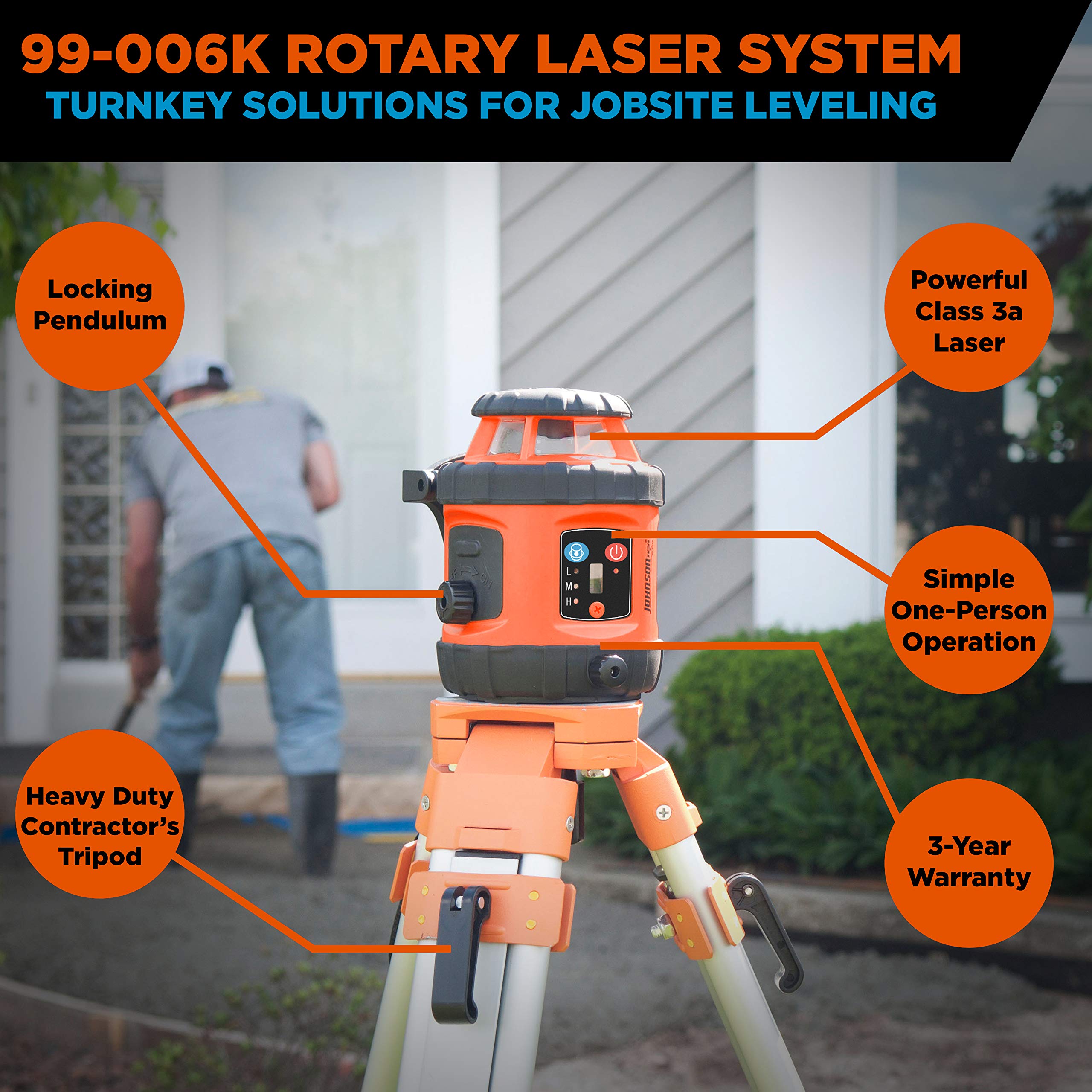 Johnson Level & Tool 99006K Self Leveling Rotary Laser System Kit