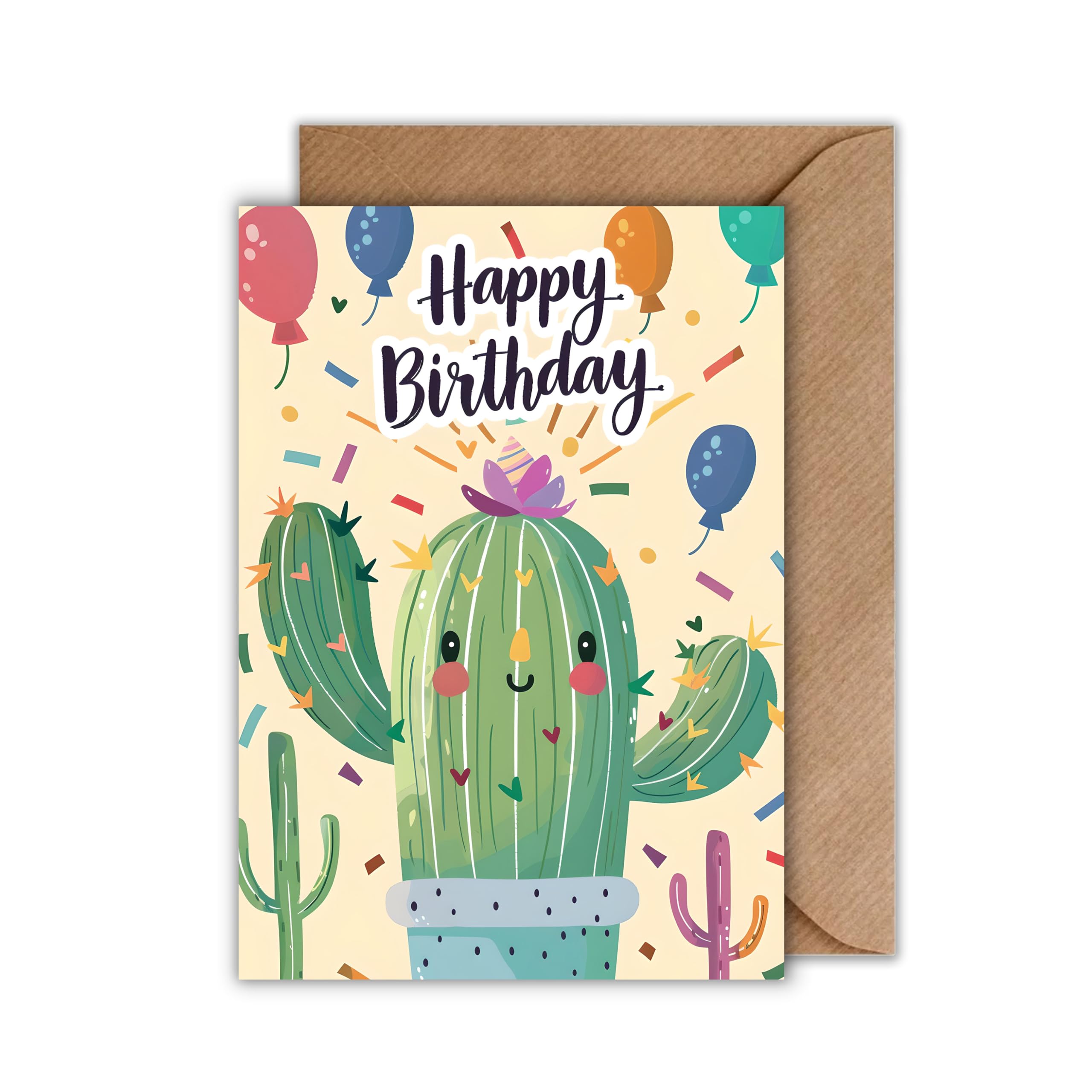 Kaktus Geburtstag Karte mit Umschlag - Geburtstagskarte Happy Birthday  Glckwunschkarte Niedliche Geschenkkarte zum Geburtstag Happy Birthday  Kakteen (DIN A6) : Amazon.de: Brobedarf & Schreibwaren
