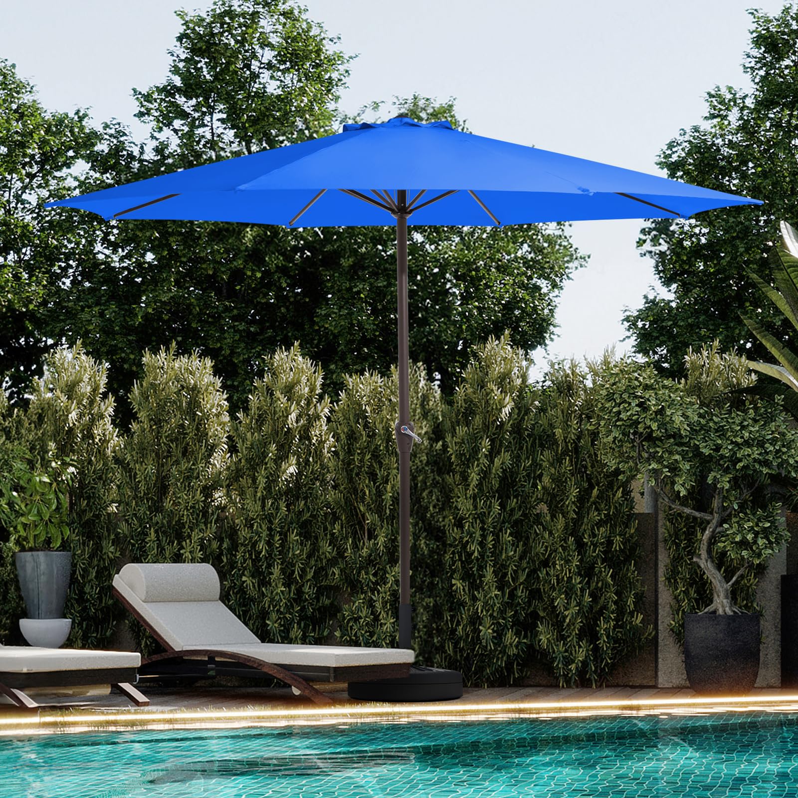 Condition photo showing New/Like New for jearey 12' patio umbrellas outdoor market umbrella w/crank, table umbrella 8 sturdy ribs, uv protection windproof for garden, deck, backyard, pool(royal blue)