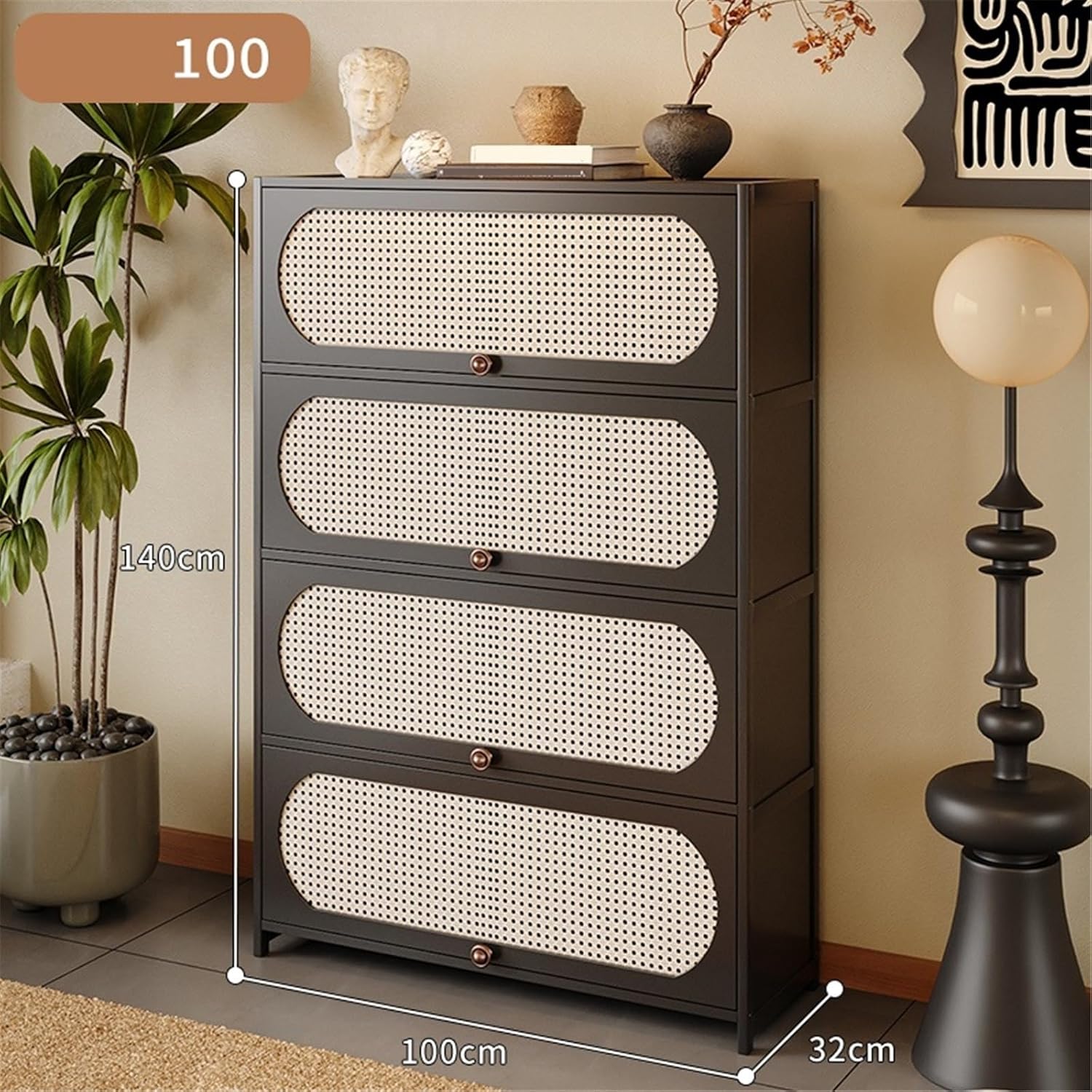 Sideboard Cabinet Widened Corner Sideboard Bookshelf Floor-Standing Storage Unit for Living Room 100cm Console Coffee Table