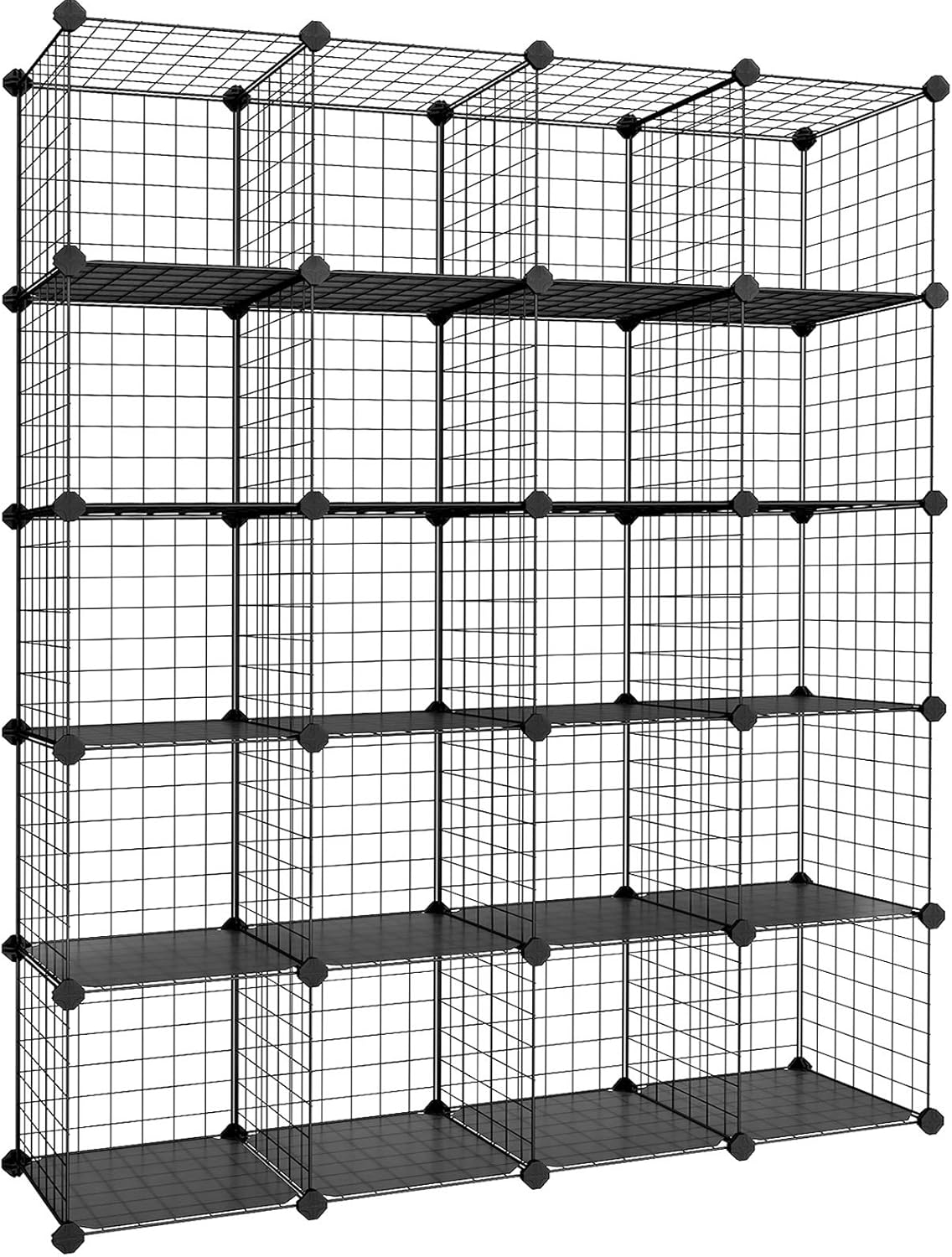 SONGMICS Wire Cube Storage, 20Cube Modular Rack, PP Plastic Shelf