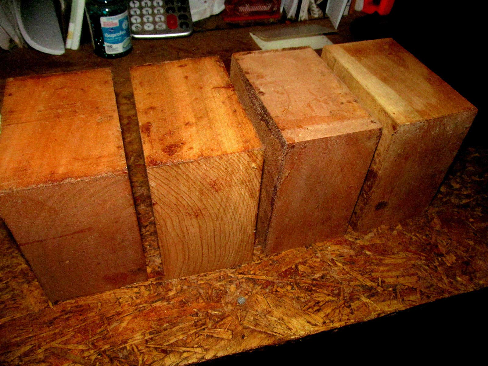Wood) Four Beautiful Black Cherry Bowl Blanks Lathe Turning Blocks Wood 6 X 6 X 3"