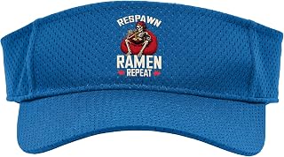 Funny Gaming and Ramen Gamer Skeleton Sport Sun Visor