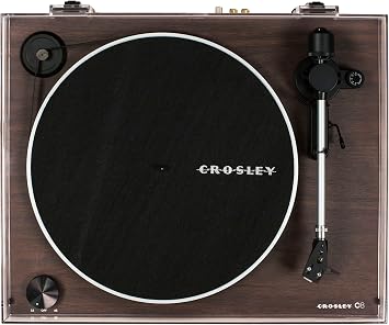 Crosley C8A-WA Belt-Driven Record Player Turntable with S100A-BK Bluetooth Speakers
