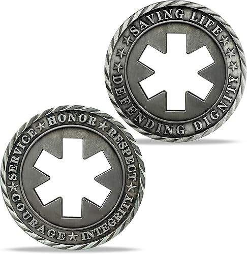 Policía desafía monedas regalos de aplicación de la ley con símbolo de policía hueco hacia fuera