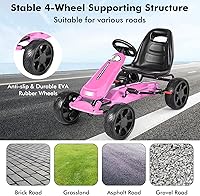 Vista 9 de OLAKIDS Pedal Go Kart para niños, 4 ruedas en coche de juguete, corredor de pie interior al aire libre para niño niña con asiento de cubo ajustable