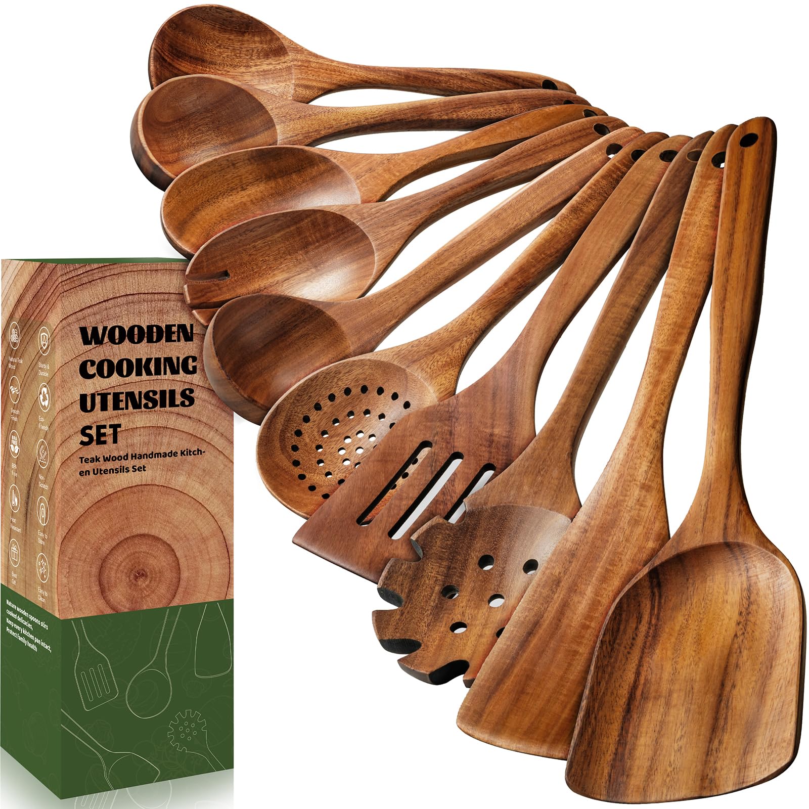 Terlulu Natural Teak Wooden Utensils Set