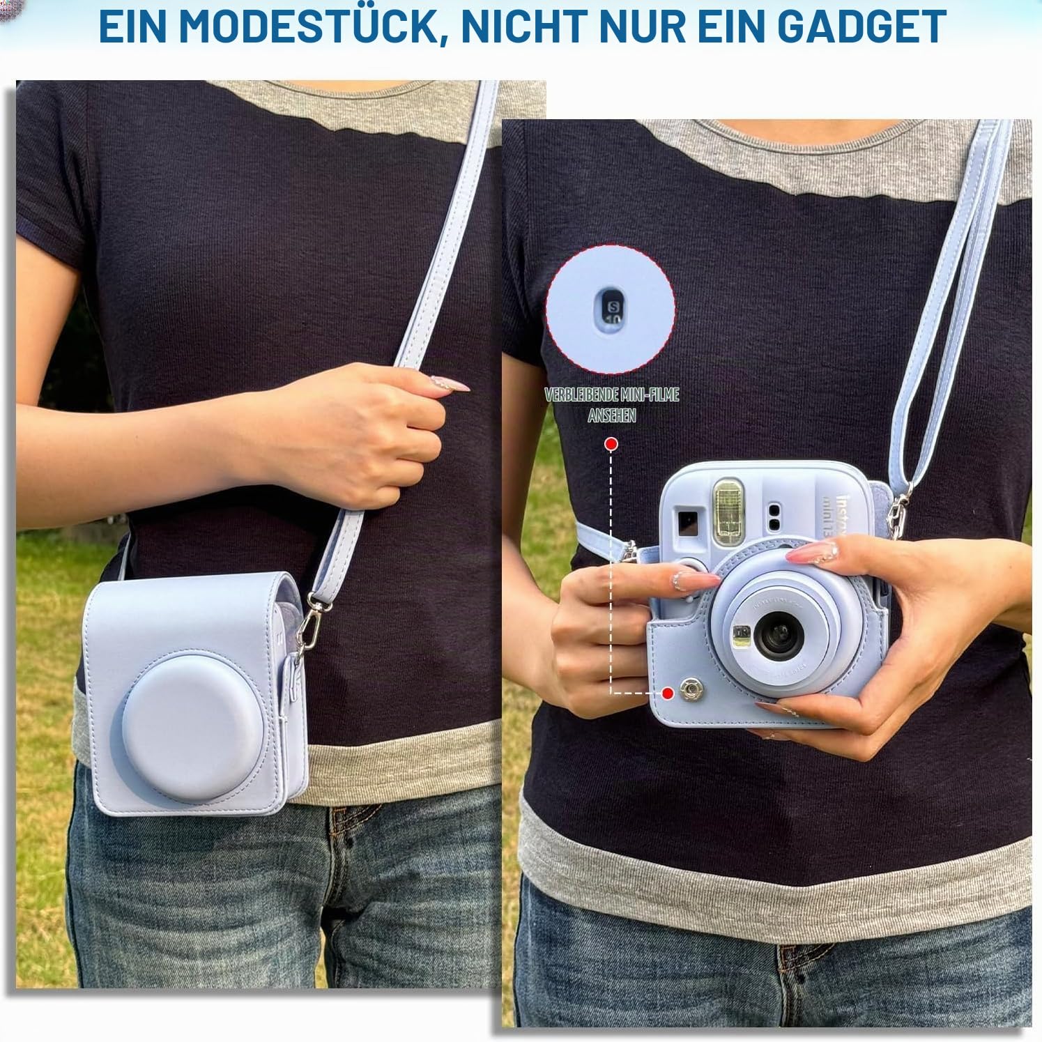 Mini 13 Sofortbildkamera Starter Kit für Fuji Instax Mini 13 Frost Blue Kit enthält Mini Sofortbildfilm 20 Fotos, passende Farbe PU Leder Mini 13 Hülle & Fotobuch Album für Instax Mini 13 Blau