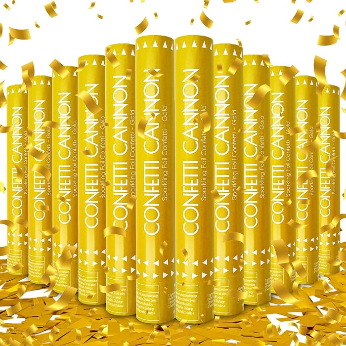 Gold confetti cannons party poppers