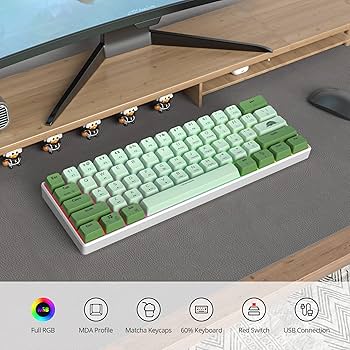 Kayaページです☆ Amazon.com: Ussixchare 60 Percent Gaming Keyboard Green