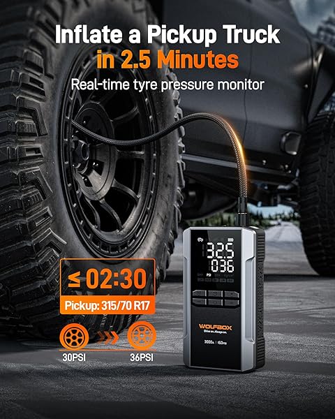 WOLFBOX 3000A Jump Starter + Inflator 4