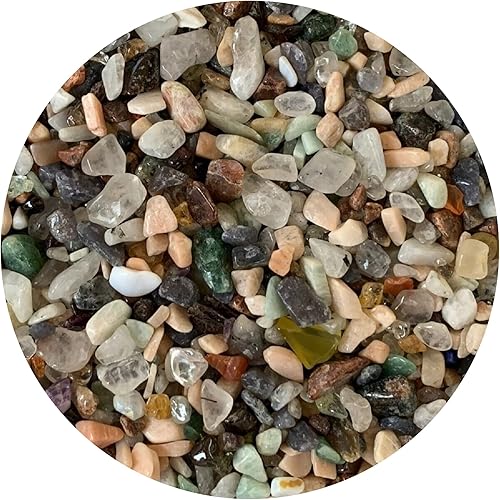 Miniatura 50 de GAF TREASURES Chips de piedras preciosas semidoradas de 0.5 libras, con diseño de ojo de tigre dorado, mini cristales triturados con ojo de tigre