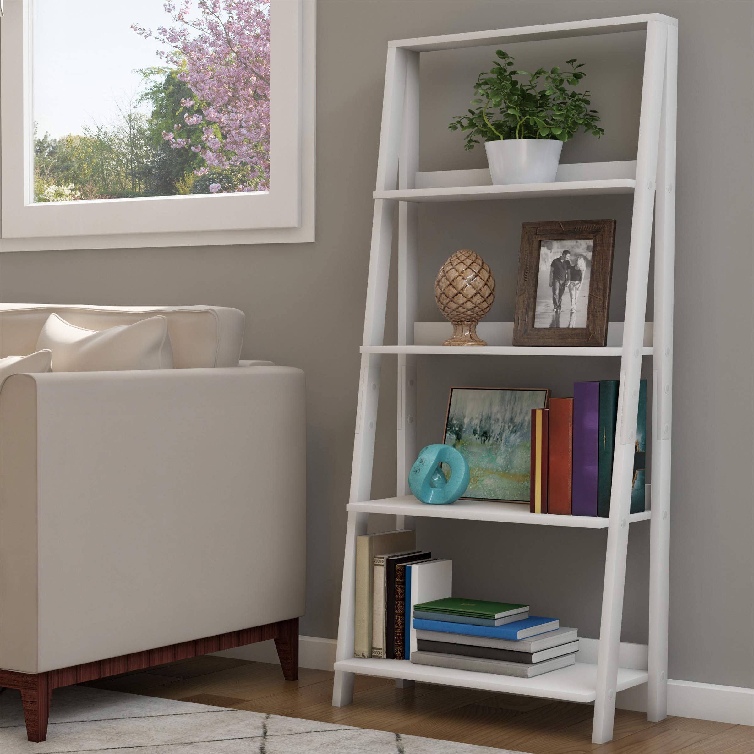 Amazon.com: 4-Tier Ladder Bookshelf - Freestanding Shelved